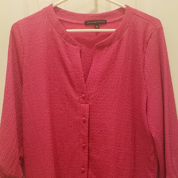 Adrienne Vittadina Pink Blouse NWOT Never Worn 3/4 Sleeves Size L - Picture 1 of 7
